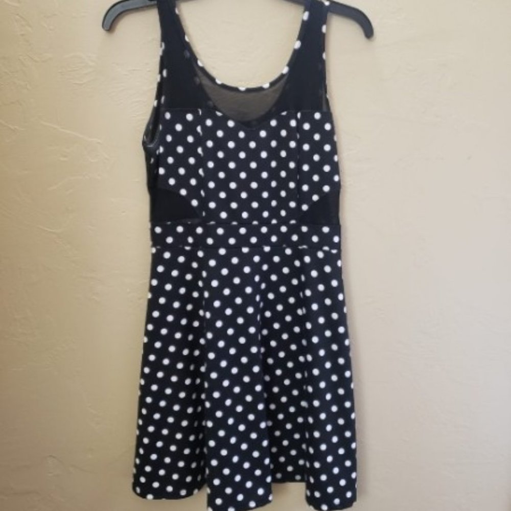 Black Mesh Polka Dot Dress